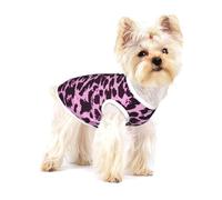 Purple Leopard Print,Cotton Sleeveless Pet T-Shirt Soft Stretchy Puppy Breathable Vest,L