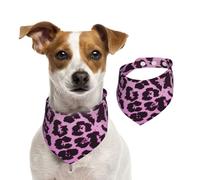 Purple Leopard Print,Dog Bandanas Cotton Pet Scarf Adjustable Bibs for Pet,M