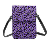 Purple Leopard print fashion Small Crossbody Bags for Women, Small Purses Leather Cell Phone Cross Body Bag