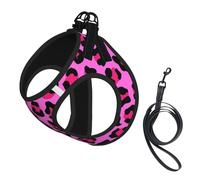 Purple Leopard Print,Pet Harness,Adjustable Reflective Dog Harness,Pet Leash Vest,L