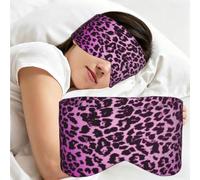 Purple Leopard Print, Sleep Mask for Home Travel, Full Eye Covers Light Blocking Eye Mask Sleep Eye and Ear Muffs