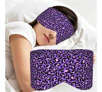 Purple Leopard Print, Sleep Mask for Home Travel, Full Eye Covers Light Blocking Eye Mask Sleep Eye and Ear Muffs