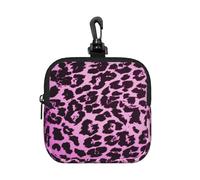 Purple Leopard Print, Square Zipper Storage Bag, Neoprene Coin Purse, Small Wallets, Change Pouch, Change Purse