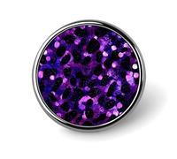 Purple Leopard Sequin Pattern Round Lapel Pins Button Brooch Pin Badge Clothes Accessories for Men Women
