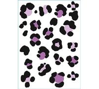 Purple Leopard spot Wall Stickers, Bedroom Wall Stickers, Fun Wall Stickers, Animal Print Wall Stickers (80 Spots (A4 x 4))