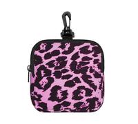 Purple Leopard, Square Zipper Storage Bag, Neoprene Coin Purse, Small Wallets, Change Pouch, Change Purse