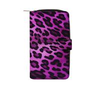 Purple Leopard Wallet Multifunctional Wallets for Men Compact Wallet Purse Passport Bag
