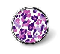 Purple Leopards Spots Cells Round Enamel Brooch Pin Button Badges Decoration Hat Clothing Bag Accessories Gift Crafts