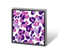 Purple Leopards Spots Cells Square Enamel Brooch Pin Button Badges Decoration Hat Clothing Bag Accessories Gift Crafts