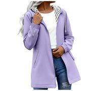 Purple Light Rain Jacket Women Packaway Waterproof Jacket With Hood Lightweight Trench Coat Long Sleeve Windbreaker Long Coat Softshell Windproof Rain Coats Petite Raincoat Windproof Overcoat 4Xl