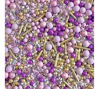 Purple lilac pink metallic gold edible sprinkles cakes pearls chocolate balls cupcake cookies cake toppers 100s and 1000s eid wedding Easter birthday baking decoration PERFECTLY PURPLE