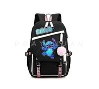 (Purple) Lilo And Stitch Backpack Waterproof Bookbag Laptop Rucksack Travel Usb Large Capacity Mochila School Bag For Kids