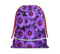 Purple Lily Flower Ultra Soft Velvet Gift Bag, Stylish Design, Preferred For Holidays