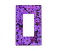 Purple Lily Flowers Print 1 Gang Single Rocker Wall Panel Light Switch Plate Covers Wall Decor Home Decor For Kitchen Bathroom Bedroom 2.8x4.5 In