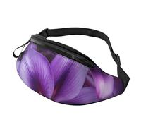 Purple Lily Flowers Printed Fanny Pack for Men Women Crossbody Waist Bag Pack Bum Bag with Adjustable Strap for Hiking Running Travel Cycling
