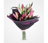 PURPLE LILY-Fresh Cut Flowers,-Free Next Working Day UK Delivery,Perfect Flowers for Gift,Nice Bouquet for All Occasions-gift for Anniversaries,Perfect for Birthdays,Arranged
