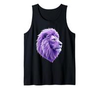 Purple Lion FACE Head Lavender Lions Lilac Colour Tank Top