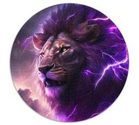 Purple Lion Jigsaw Puzzle 1000 Pieces Cardboard Jigsaw Artwork Decor Intelligence Toy for Family Indoor Games 1000pcs (67.5x67.5cm)