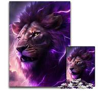 Purple Lion Jigsaw Puzzle 1000 Pieces Impossible Jigsaw Puzzles for Adults DIY Home Decor Gift, Brain Teaser Game 26X38CM/10.23x14.96inch