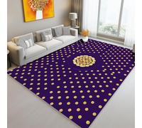 Purple Living Room Area Rug 160 x 230 cm, Minimalist Style Polka Dots Soft & Easy Care Doormat Non-Slip Underside Home Decor - Carpets Area Mats for Kids Boys Girls Bedroom