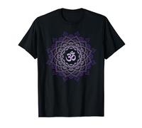 Purple Lotus Flower Meditation Mandala Sanskrit Om Yoga T-Shirt
