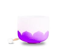 Purple Lotus Flower On White Background, Crystal Yoga Singing Bowl, 7-12 Inches, Handmade, Meditation Prop To Relieve Fatigue And Anxiety, Suitable For Beginners And Prof,10 Inches