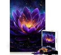 Purple Lotus Flower with Golden Light Hard Jigsaw Puzzle for Adults 1000 Pieces Solid Logic Toy Simple Fun Precision Cut (50x75cm)