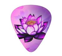 Purple Lotus Guitar picks, 12 pieces per pack, 3 different thicknesses, suitable for guitar, bass, ukulele and other instruments.