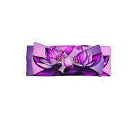 Purple Lotus Pattern baby bow headband - elastic and comfortable headwear, photo shoots, birthday parties, daily wear,