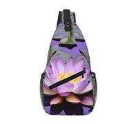 Purple lotuses flower Men Women Sling Backpack Anti Theft Crossbody Shoulder Chest Bag Chest Daypack Satchel for Hiking Travel