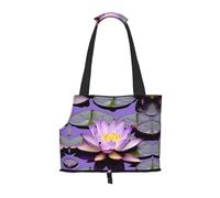 Purple lotuses flower print Puppy Carrier Walking Dog Bags Pets Dogs Carrier Bags for small Dogs and Cat and Rabbit