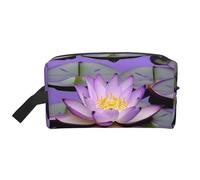 Purple Lotuses Flower Print Toiletry Bag for Men Travel Toiletry Bag, Spacious Capacity Cosmetic Bag for Women