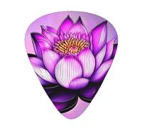 Purple LotusGuitar Picks, 12-Piece Pattern Set, Three Different Thicknesses for Acoustic Electric Guitar and Other Instruments