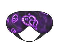 Purple Love Comfortable Sleeping Aid Soft Eye Mask Adjustable Blackout Cover Reversible Night Rest