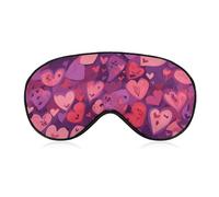 Purple Love Pattern Sleep Mask Soft Comfortable Eye Mask with Adjustable Strap Eye Cover Eye Shade for Men Women Work Travel