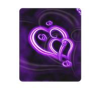 Purple Love Print Rectangle Mouse Pad, Non-Slip Rubber Base Mouse Pad, 12 X 10 In