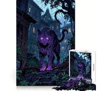 Purple Lynx in The Night 1000-piece Puzzle for Teenagers Logic Boost Toy Tension Relief Quality Edge Santa Wish Item (38x52cm)