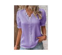 (PURPLE, M) Elegant Blouse White Shirt Lace Summer Fashion Pullover Top Office Lady Shirt Ropa Mujer Primavera Verano Blusas Femeninas