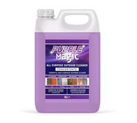 Purple Magic - All Purpose Outdoor Path and Patio Cleaner | Concentrated Mould, Mildew, Lichen, Algae Remover | Decking, Driveways, Rooftops, Spray & Leave Cleaner (Up to 300m2 coverage) - 5 Litre