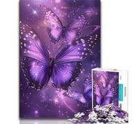 Purple Magic Butterfly 1000 Piece Jigsaw Puzzles for Adults & Teens,Decompressing Intellectual Educational Toy Birthday Present,Gifts,Wall Art (50x75cm)