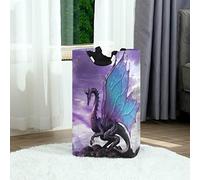 Purple Magic Dragon Laundry Hamper Laundry Basket Dirty Clothes Bag Ancient Magic Monster Foldable Laundry Bucket Washing Bin Toys Storage Organizer for College Dorms, Kids Bedroom,Bathroom