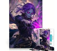 Purple Magic Wielder Jigsaw Puzzles for Adults 1000 Pieces Strengthen Memory Family Bond Clean Edge Birthday Gift (38x26cm)