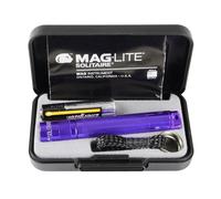 (Purple) Maglite Solitaire Torch 1 X Aaa. Gift Boxed with Battery. Spare Bulb Included