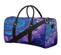 Purple Mandala Ethnic Totem Foldable Travel Duffle Bag Waterproof Sports Gym Bag with Shoulder Straps