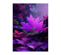 Purple Maple Leaf Jigsaw Puzzles for Adults 50, Fun Challenging Educational Games, Difficult Jigsaw Puzzles for Adults, Puzzle 50 Pieces