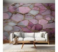 Purple Marble Geometric Wallpaper, Abstract Modern Honeycomb Gold Wall Mural, Wallpaper for Bedroom Living Room, Home Decor, Photo Wall Paper, 366 x 254 cm &MD09