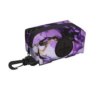 purple marble print Dog Poop Bag Holder for Leash Doggie Waste Bag Dispenser Soft Fabric Puppy Potty Carrier