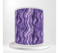 Purple Marble Swirls Silver Glitter Abstract Fluid Wrap Around Print A4 Edible Paper Icing Sheet Cake Topper Side Ribbon Border Decor for Personalised Themed Decorations