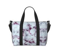 Purple Marble Texture Travel Duffel Bag Carry On Tote Bags For Men,Weekender Overnight Bag,Sports Tote Gym Bag, Black, One Size