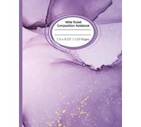 Purple Marbled Wide Ruled Composition Journal Notebook: Notebook for Kids and Students | 110 pages, 7.5" x 9.25"